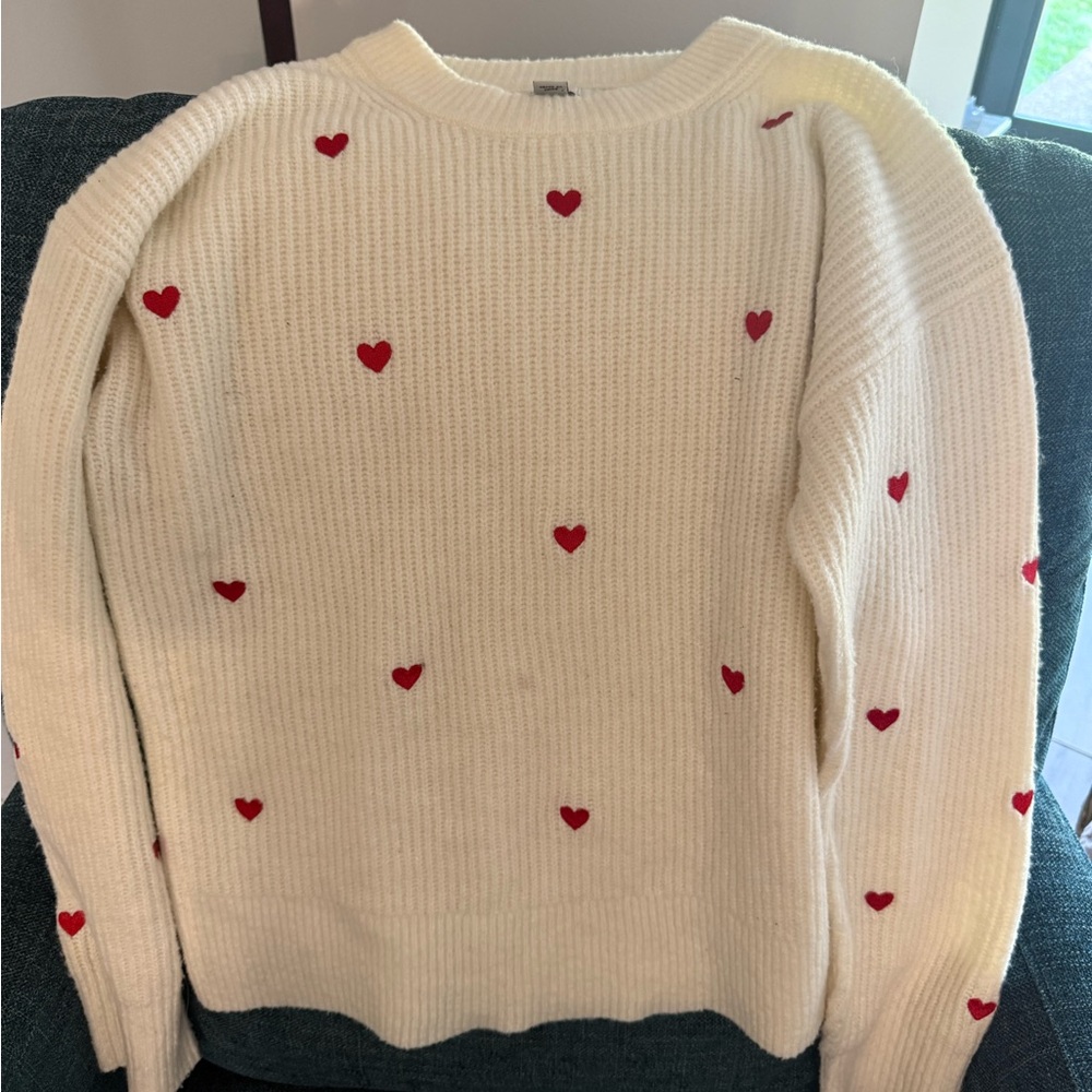 A New Day Cream Sweater with Red Heart Accents from Target